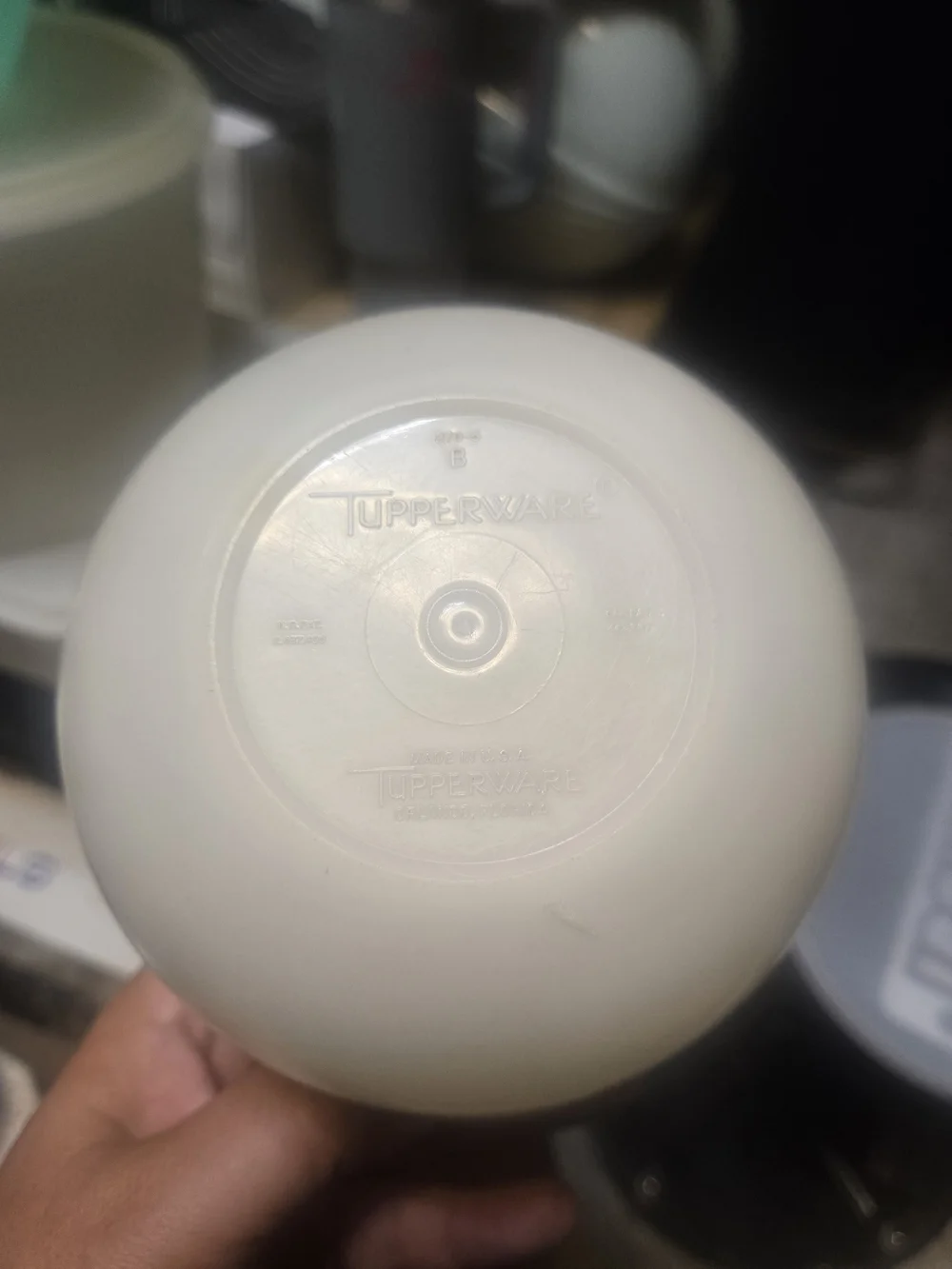 Tupperware Round Plastic Lid - Frosted White